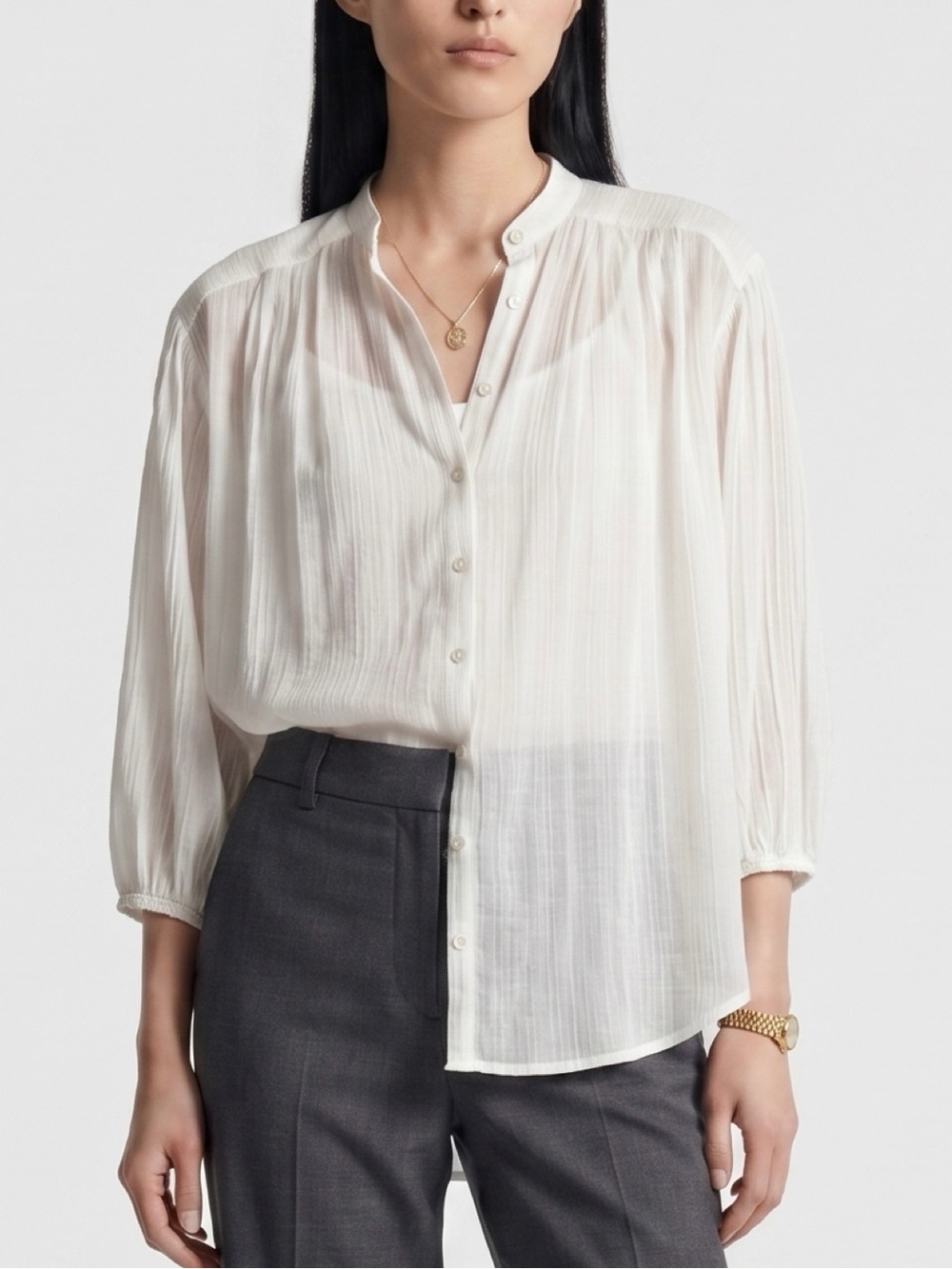 Zimmermann White Cotton Silk Blouse sz 0